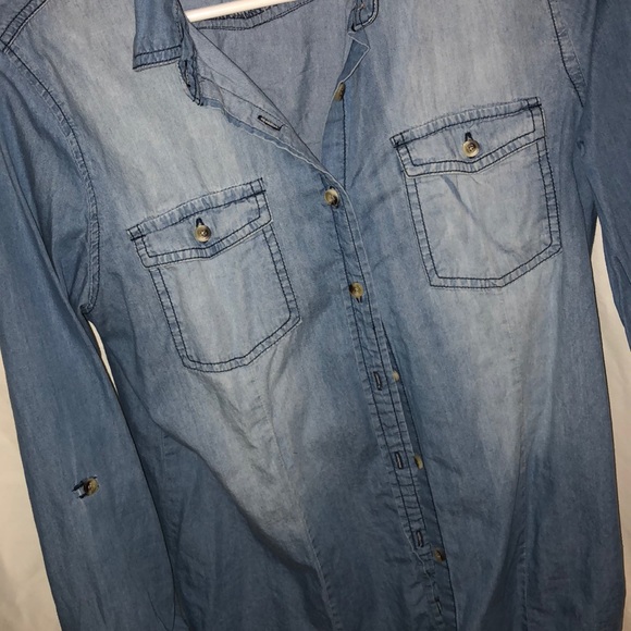 Chambray button up roll tab shirt - Picture 4 of 5